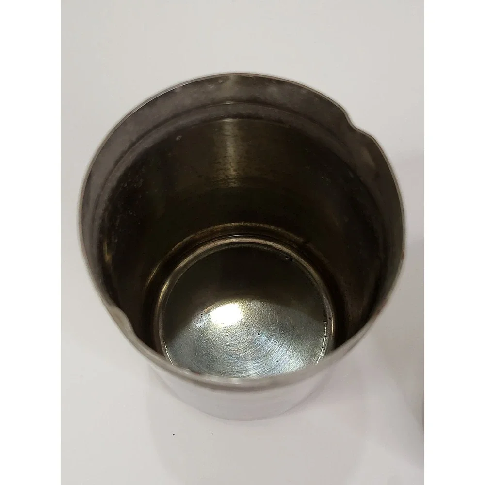 Vintage Stainless Steel Salt and Pepper Shakers Set Brushed Metal S P Lids